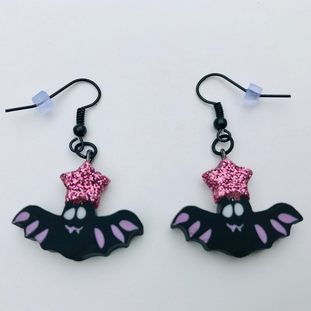 Bat Star Eraser Earrings